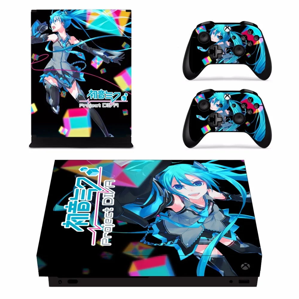 Anime Girl Hatsune Miku Skin Sticker For Microsoft Xbox One X Console
